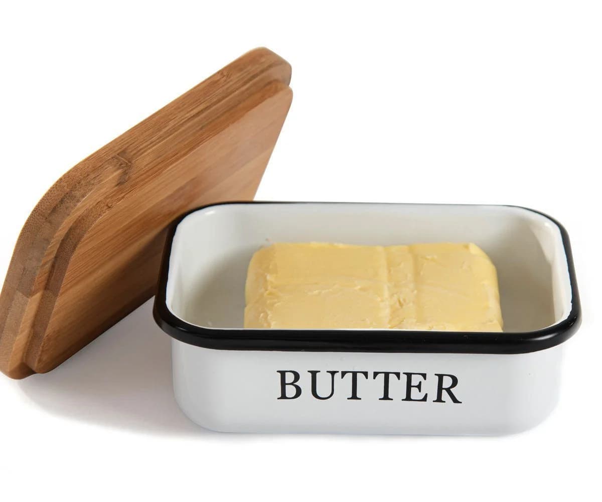 Zedelmaier Butterdose mit Holzdeckel für 250g Butter Weiß - Bild 5