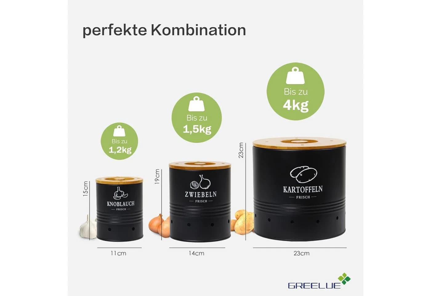 Zedelmaier Vorratsdosen-Set 3-tlg. Edelstahl mit Bambusdeckel