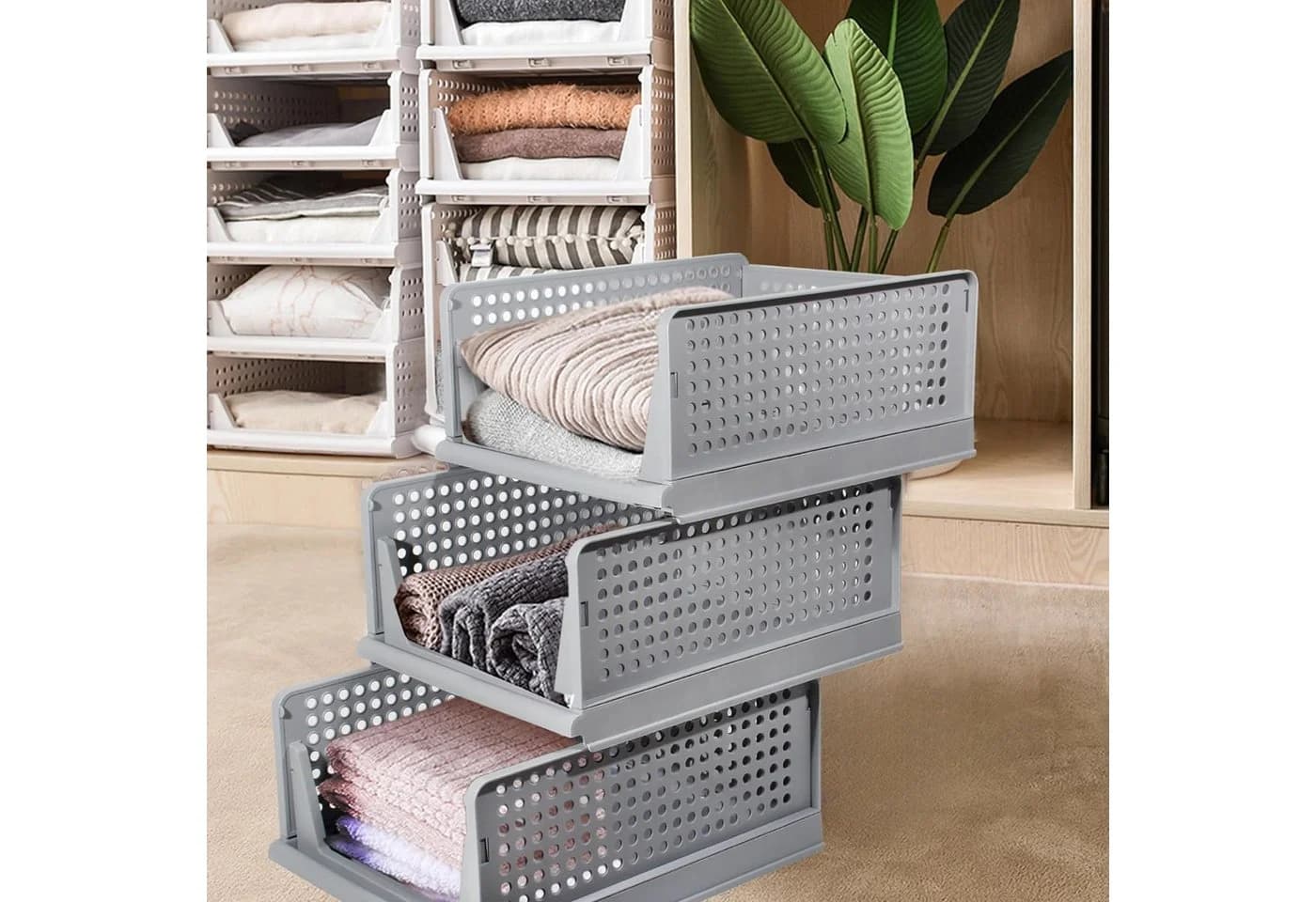 Zedelmaier Organizer Schrank-Organizer 6-tlg. Grau Faltbar Stapelbar - Bild 3