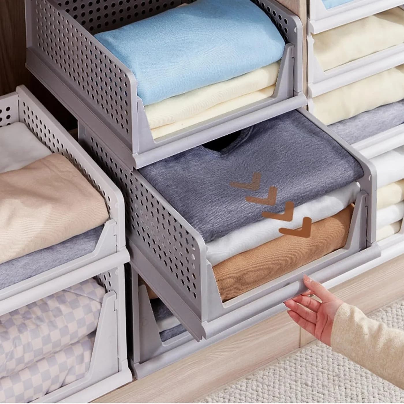 Zedelmaier Organizer Schrank-Organizer 6-tlg. Grau Faltbar Stapelbar - Bild 5