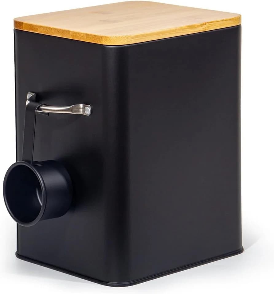 Zedelmaier Aufbewahrungsbox 6,5L Schwarz Rostfreier Stahl mit Deckel & Schaufel - Bild 2