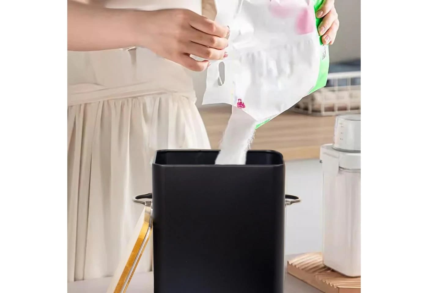 Zedelmaier Aufbewahrungsbox 6,5L Schwarz Rostfreier Stahl mit Deckel & Schaufel - Bild 3