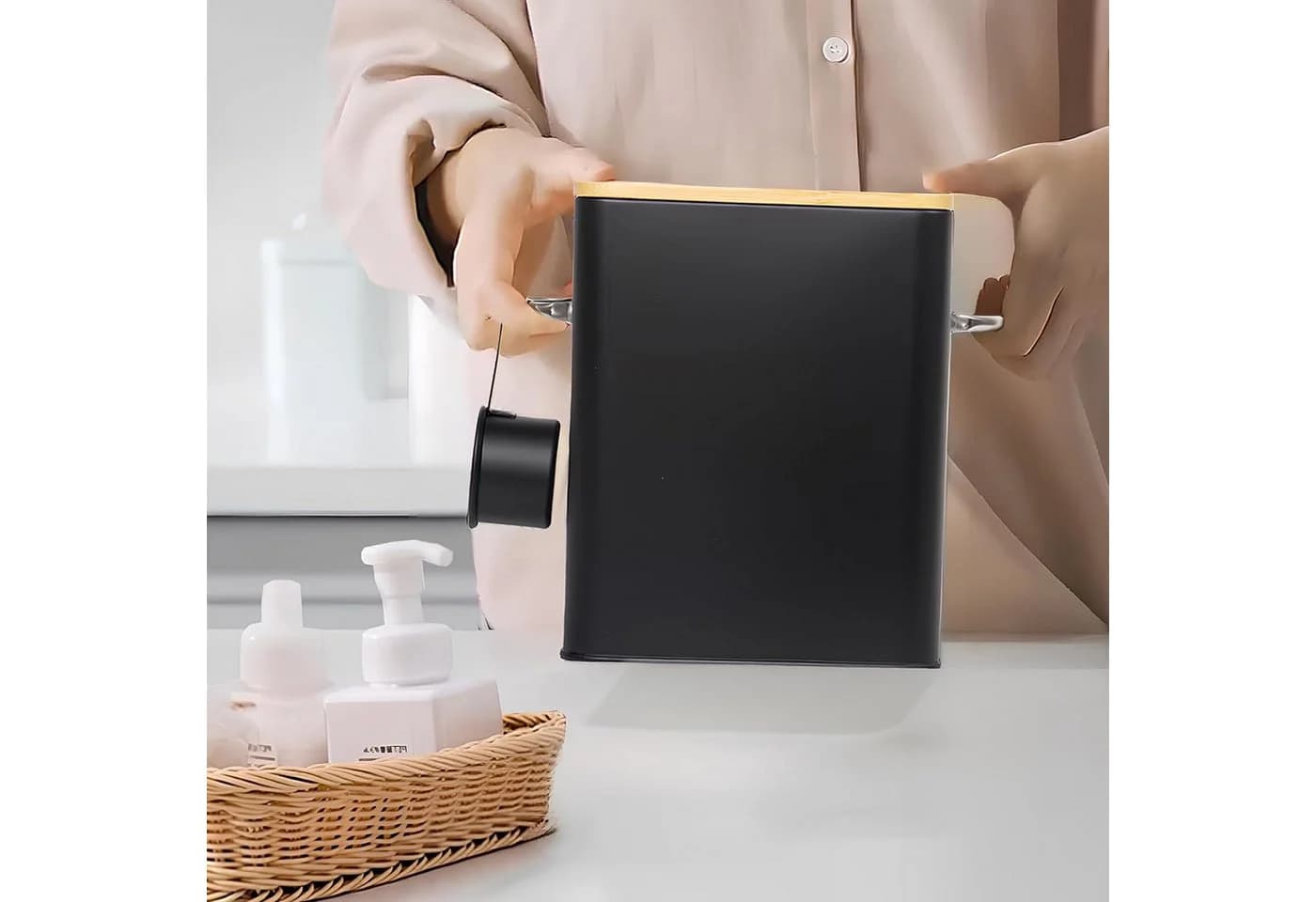 Zedelmaier Aufbewahrungsbox 6,5L Schwarz Rostfreier Stahl mit Deckel & Schaufel - Bild 4