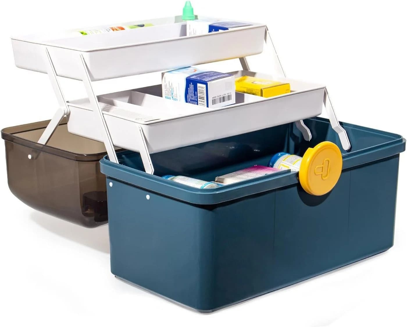 Zedelmaier Aufbewahrungsbox Medikamenten Blau+Grau mit Kindersicherung - Bild 2
