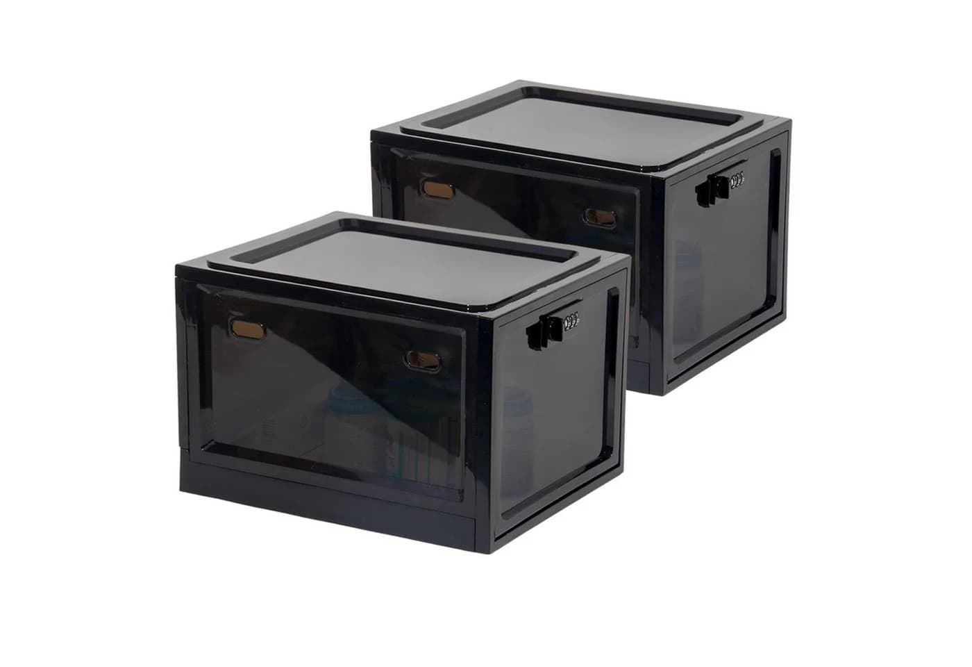 Zedelmaier Aufbewahrungsbox Set 2 St. Abschließbar Faltbar Stapelbar Schwarz - Bild 2