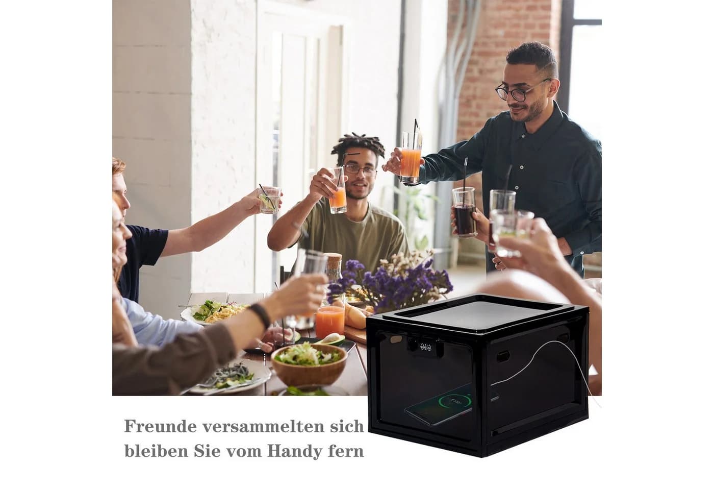 Zedelmaier Aufbewahrungsbox Set 2 St. Abschließbar Faltbar Stapelbar Schwarz - Bild 3