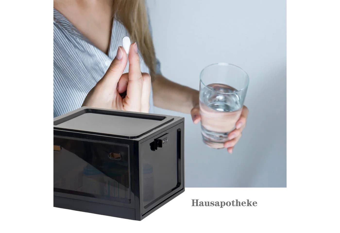 Zedelmaier Aufbewahrungsbox Set 2 St. Abschließbar Faltbar Stapelbar Schwarz - Bild 4