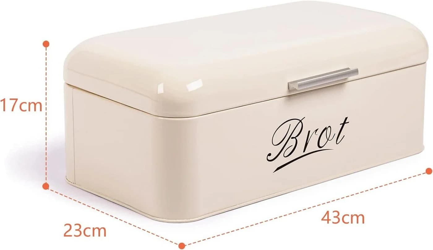 Zedelmaier Brotkasten aus Metall Retro Beige mit Deckel