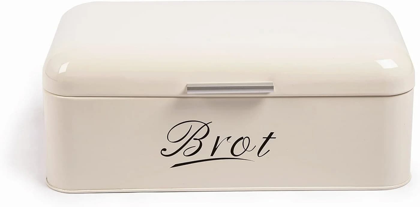 Zedelmaier Brotkasten aus Metall Retro Beige mit Deckel - Bild 2