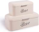 Zedelmaier Brotkasten aus Metall Retro Beige mit Deckel Bild 5