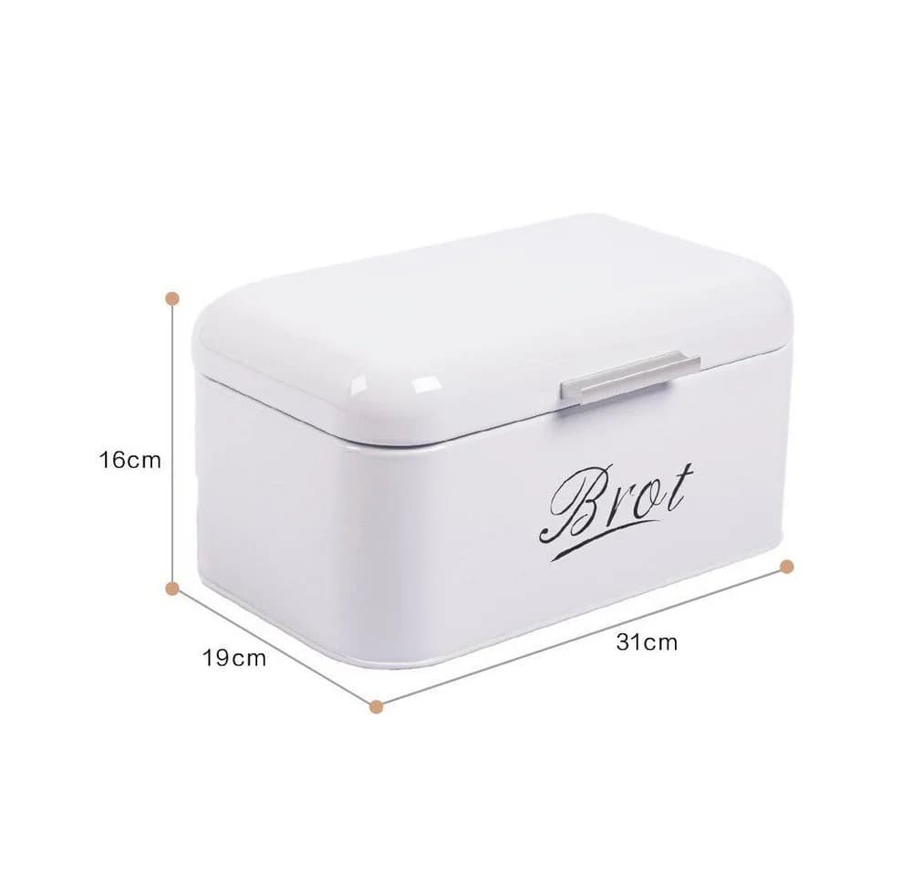 Zedelmaier Brotkasten aus Metall Retro Weiß Stapelbar