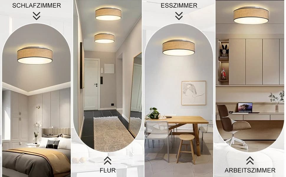 Zedelmaier Deckenlampe Stoff-Lampenschirm Modernes Design