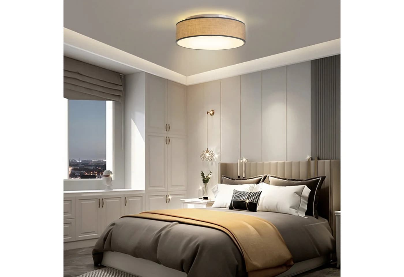 Zedelmaier Deckenlampe Stoff-Lampenschirm Modernes Design - Bild 4