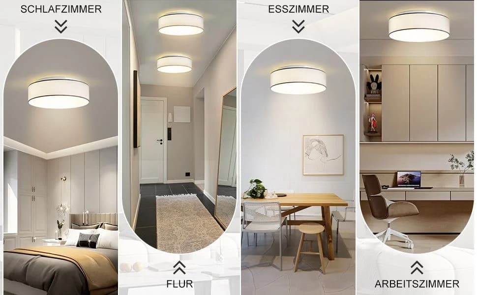 Zedelmaier Deckenlampe Stoff-Lampenschirm Modernes Design