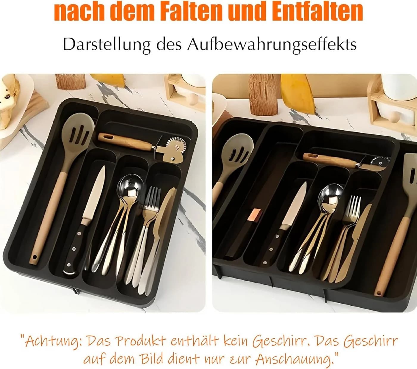 Zedelmaier Besteckhalter Schwarz Verstellbar für Schubladen - Bild 3