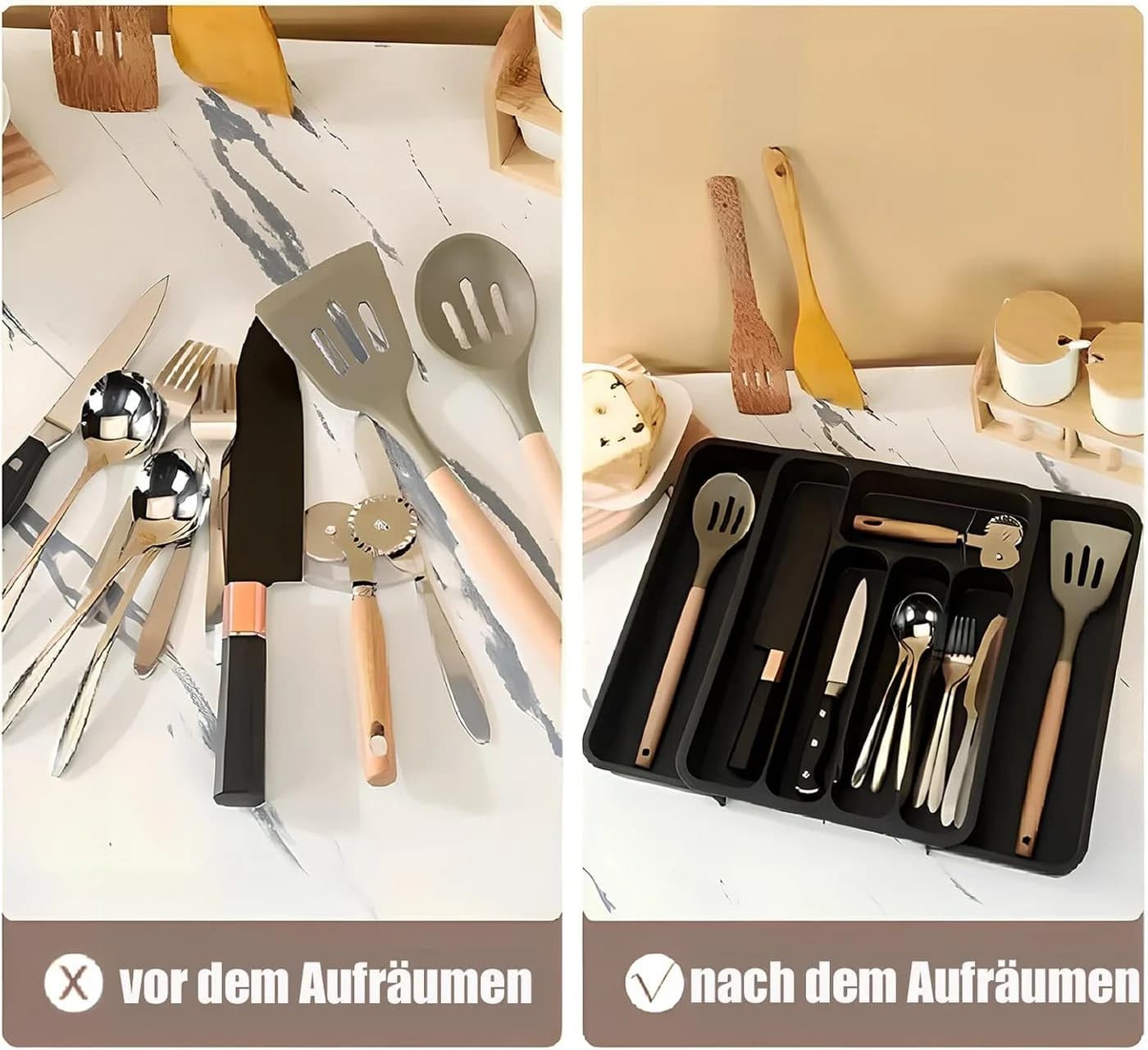 Zedelmaier Besteckhalter Schwarz Verstellbar für Schubladen - Bild 4