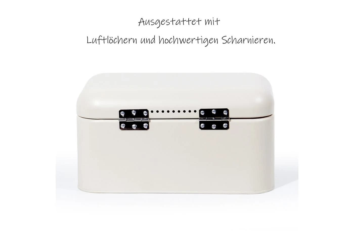 Zedelmaier Brotkasten aus Metall Retro 2-tlg. Beige/Weiß/Schwarz - Bild 3
