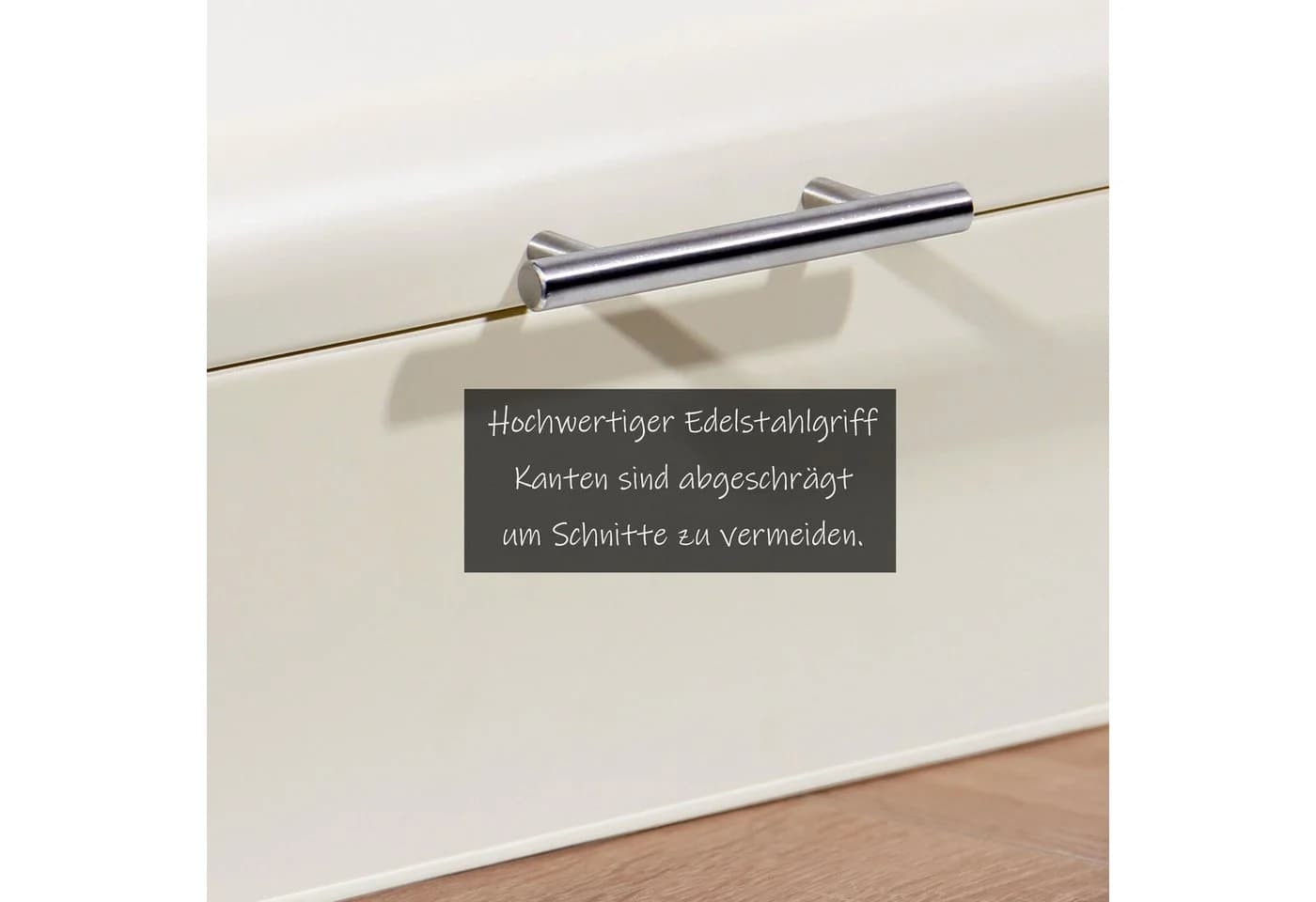 Zedelmaier Brotkasten aus Metall Retro 2-tlg. Beige/Weiß/Schwarz - Bild 4