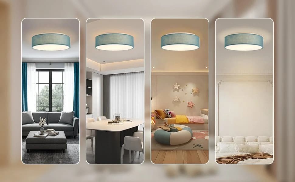 Zedelmaier Deckenlampe Stoff-Lampenschirm Türkis - Bild 4