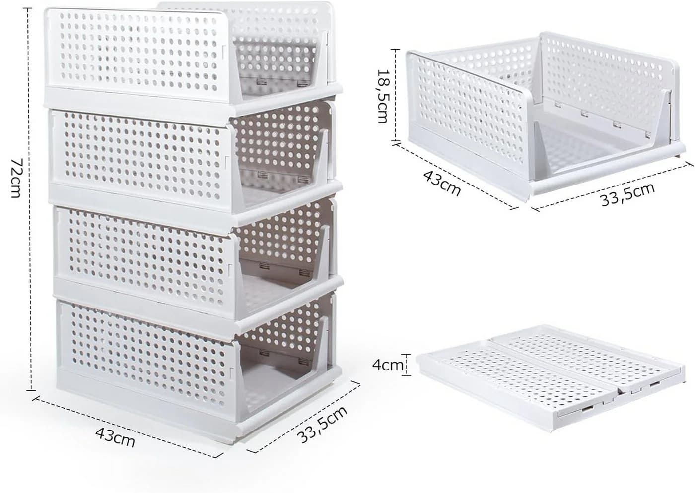 Zedelmaier Organizer Schrank-Organizer 8-teilig Weiß Faltbar