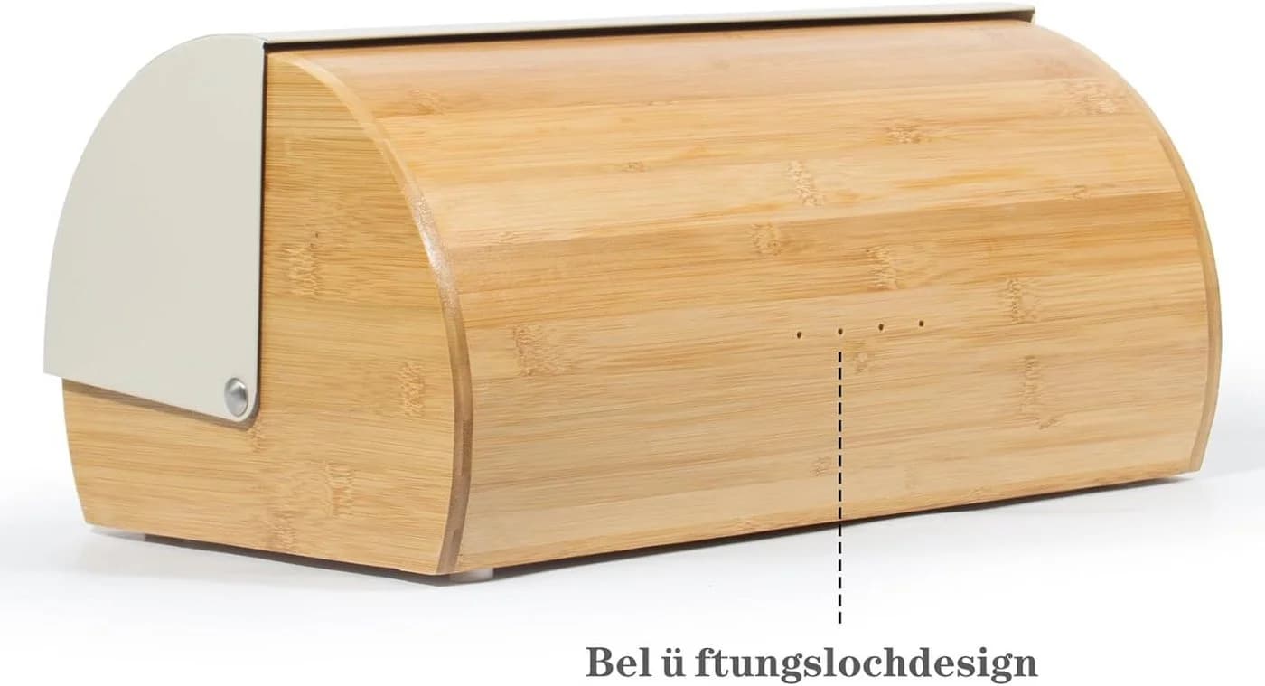 Zedelmaier Brotkasten Bambus mit Rolldeckel Set Beige/Weiß - Bild 3