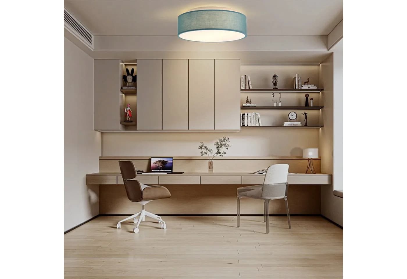 Zedelmaier Deckenlampe mit Stoffschirm Türkis E27 - Bild 3