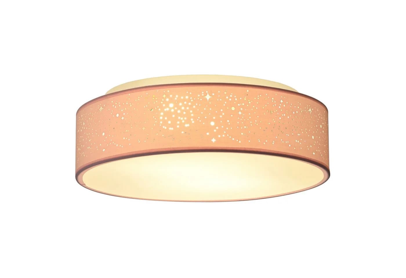 Zedelmaier Deckenlampe Stoff-Lampenschirm Sternendesign Rosa - Bild 2