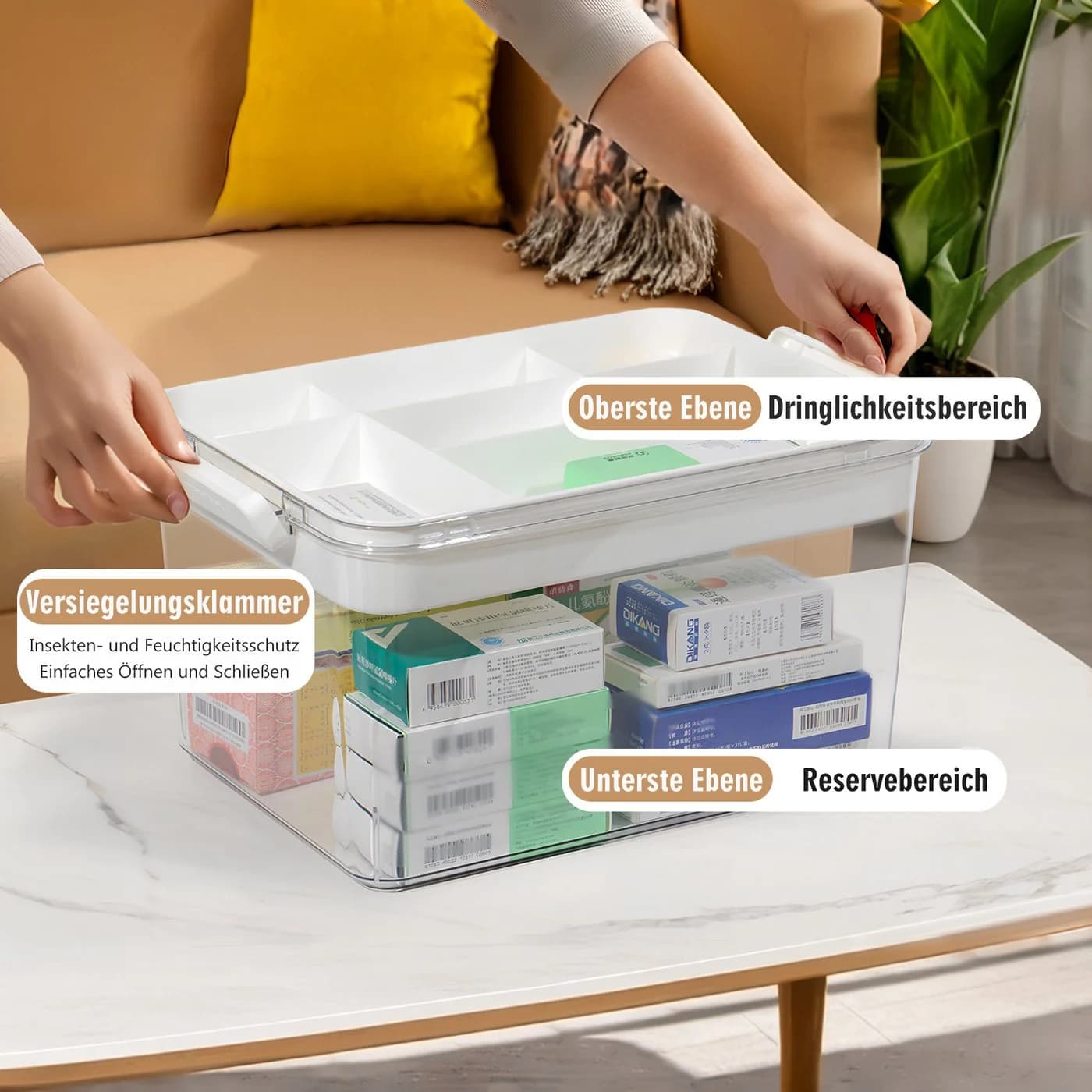 Zedelmaier Aufbewahrungsbox Medikamenten Groß Transparent - Bild 4