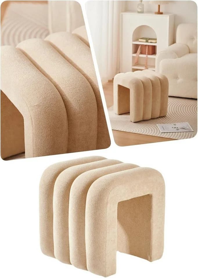 Zedelmaier Sitzhocker Beige Polsterhocker Modern - Bild 2