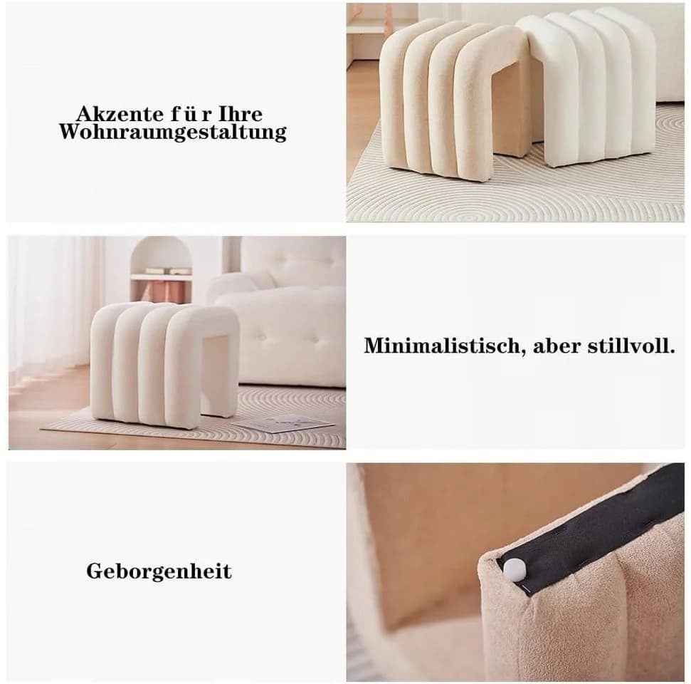 Zedelmaier Sitzhocker Beige Polsterhocker Modern - Bild 4