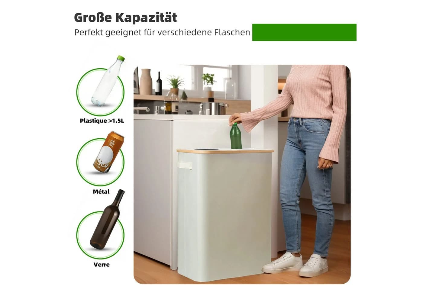 Zedelmaier Pfandflaschen-Auffangbehälter 140L Beige - Bild 3