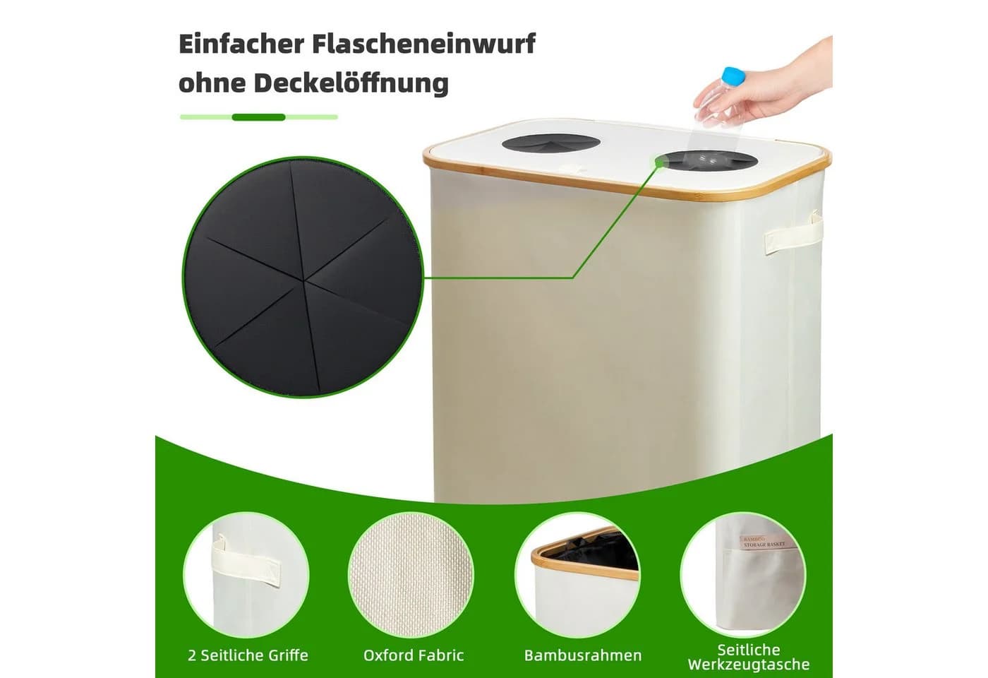 Zedelmaier Pfandflaschen-Auffangbehälter 140L Beige - Bild 5