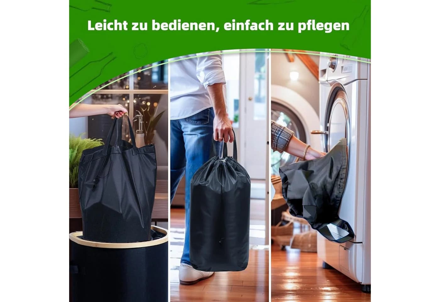 Zedelmaier Fangsack Pfandflaschen 100L Schwarz mit Deckel - Bild 3