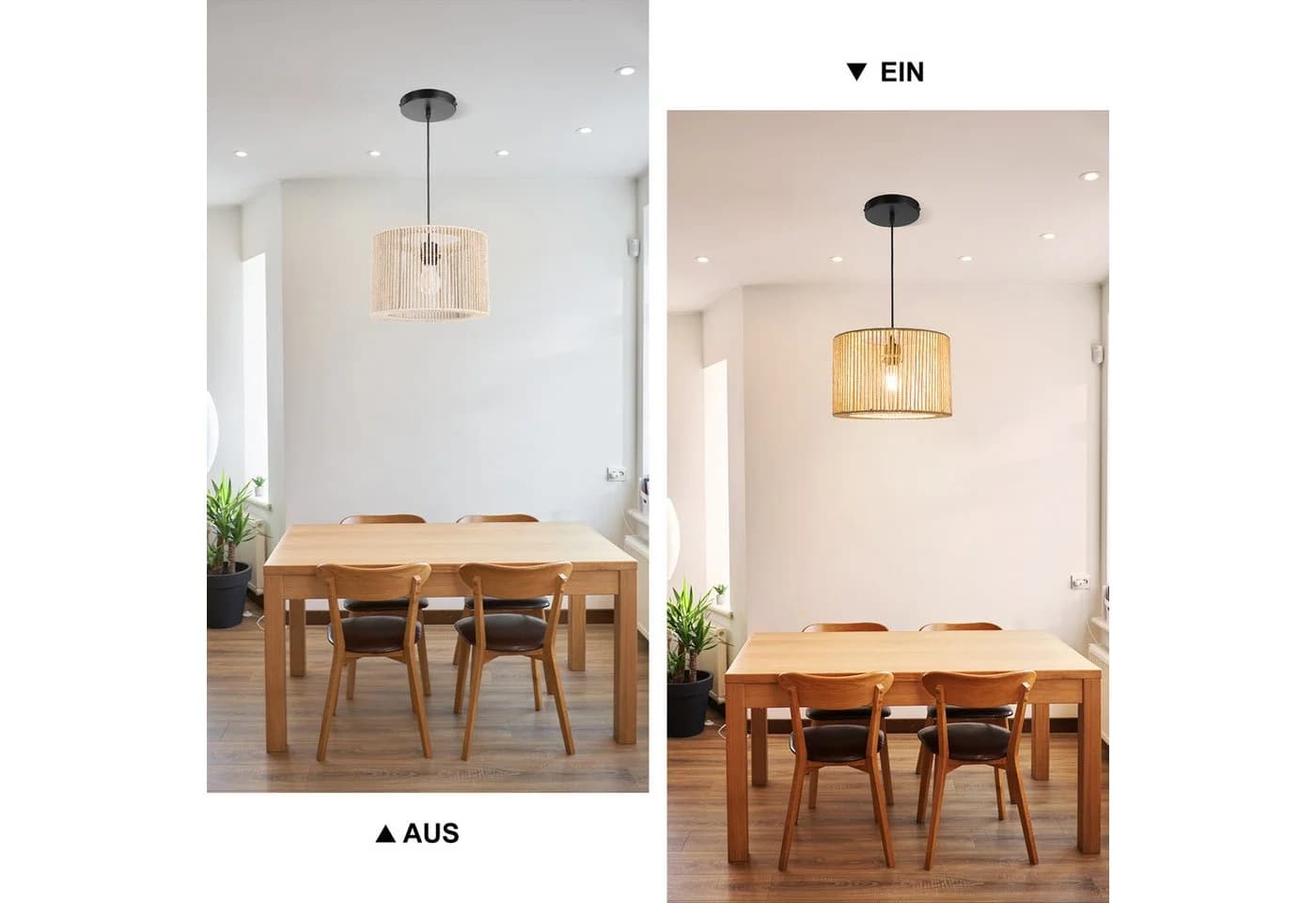 Zedelmaier Pendelleuchte Boho-Design Lampenschirm Papierschnur - Bild 3
