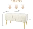 Zedelmaier Sitzhocker Beige Moderner Polsterhocker Bild 3