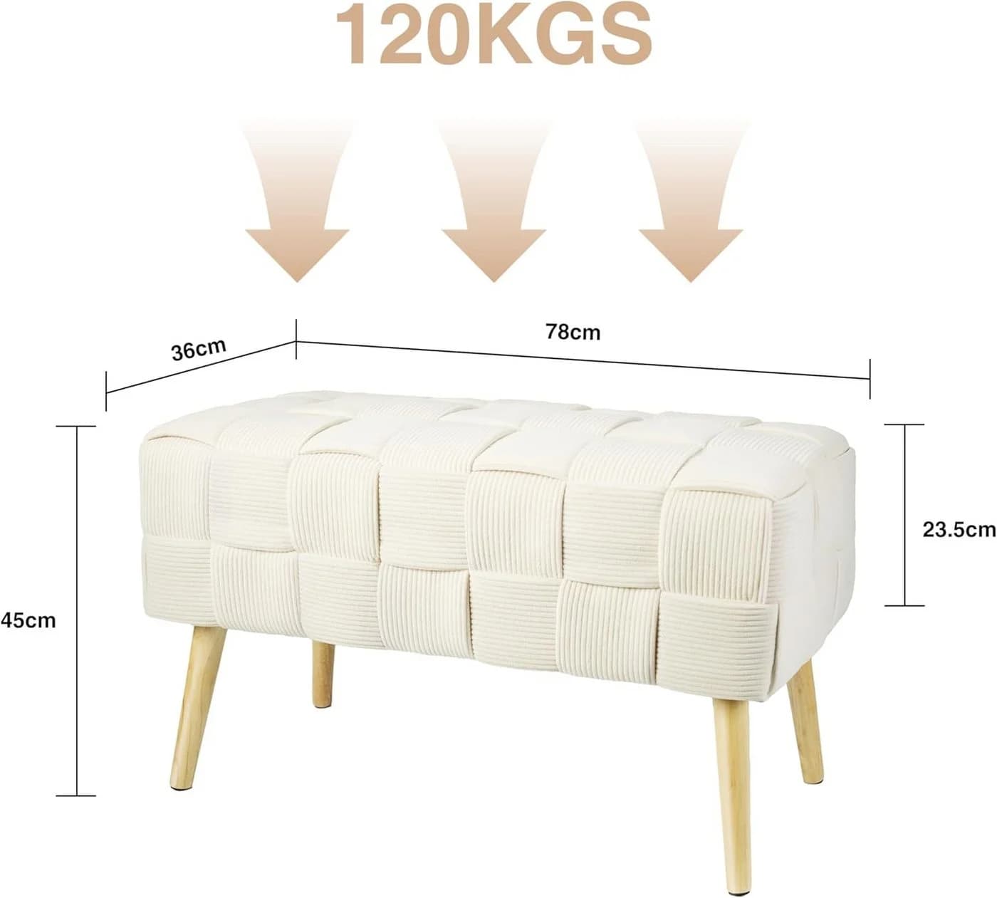 Zedelmaier Sitzhocker Beige Moderner Polsterhocker - Bild 3