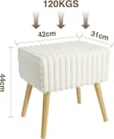 Zedelmaier Hocker Creme-Samt Polsterhocker Schminkhocker Bild 1