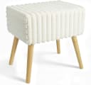 Zedelmaier Hocker Creme-Samt Polsterhocker Schminkhocker Bild 2
