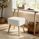 Zedelmaier Hocker Creme-Samt Polsterhocker Schminkhocker Bild 4
