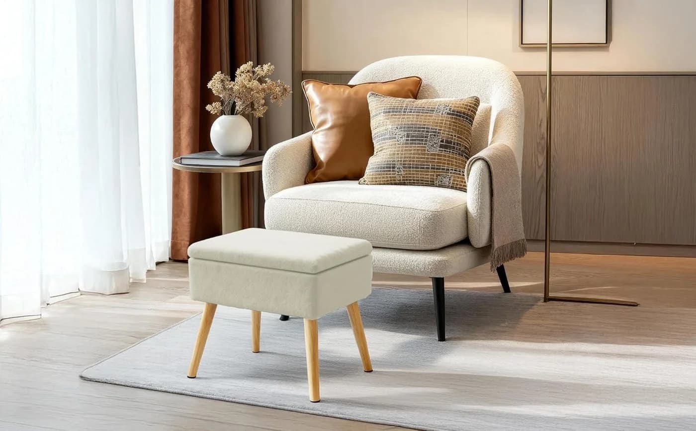 Zedelmaier Hocker Schminkhocker Polsterhocker Beige - Bild 3