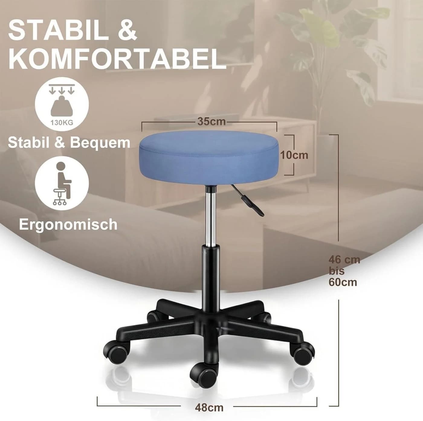 Zedelmaier Drehhocker Höhenverstellbar Kunstleder 360° - Bild 1