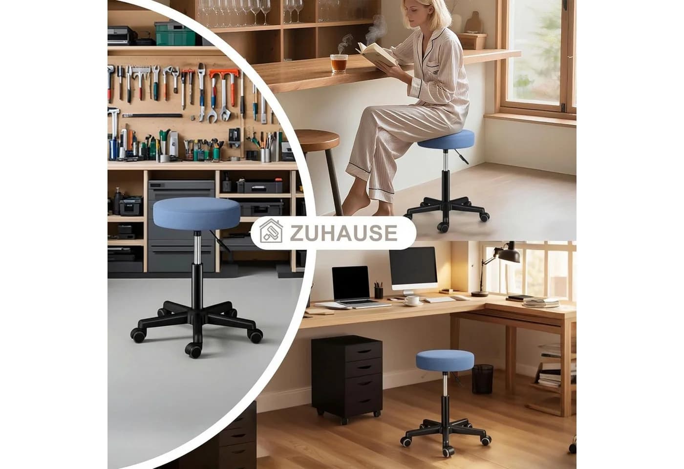 Zedelmaier Drehhocker Höhenverstellbar Kunstleder 360° - Bild 4