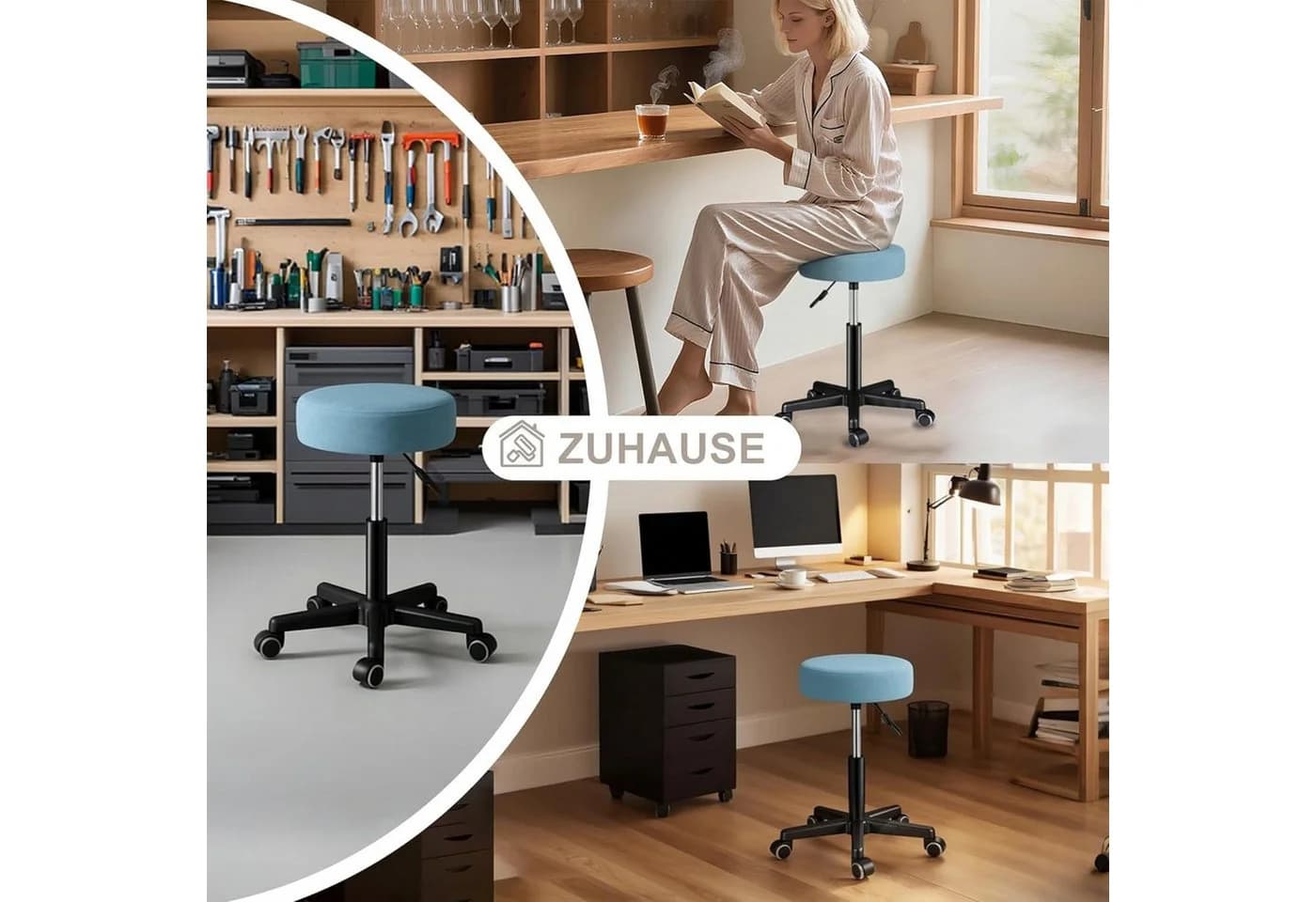 Zedelmaier Drehhocker Höhenverstellbar Kunstleder 360° - Bild 5