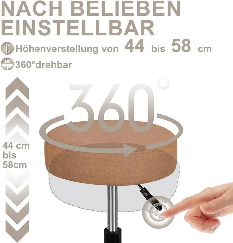 Zedelmaier Drehhocker Orange Kunstleder höhenverstellbar - Bild 3