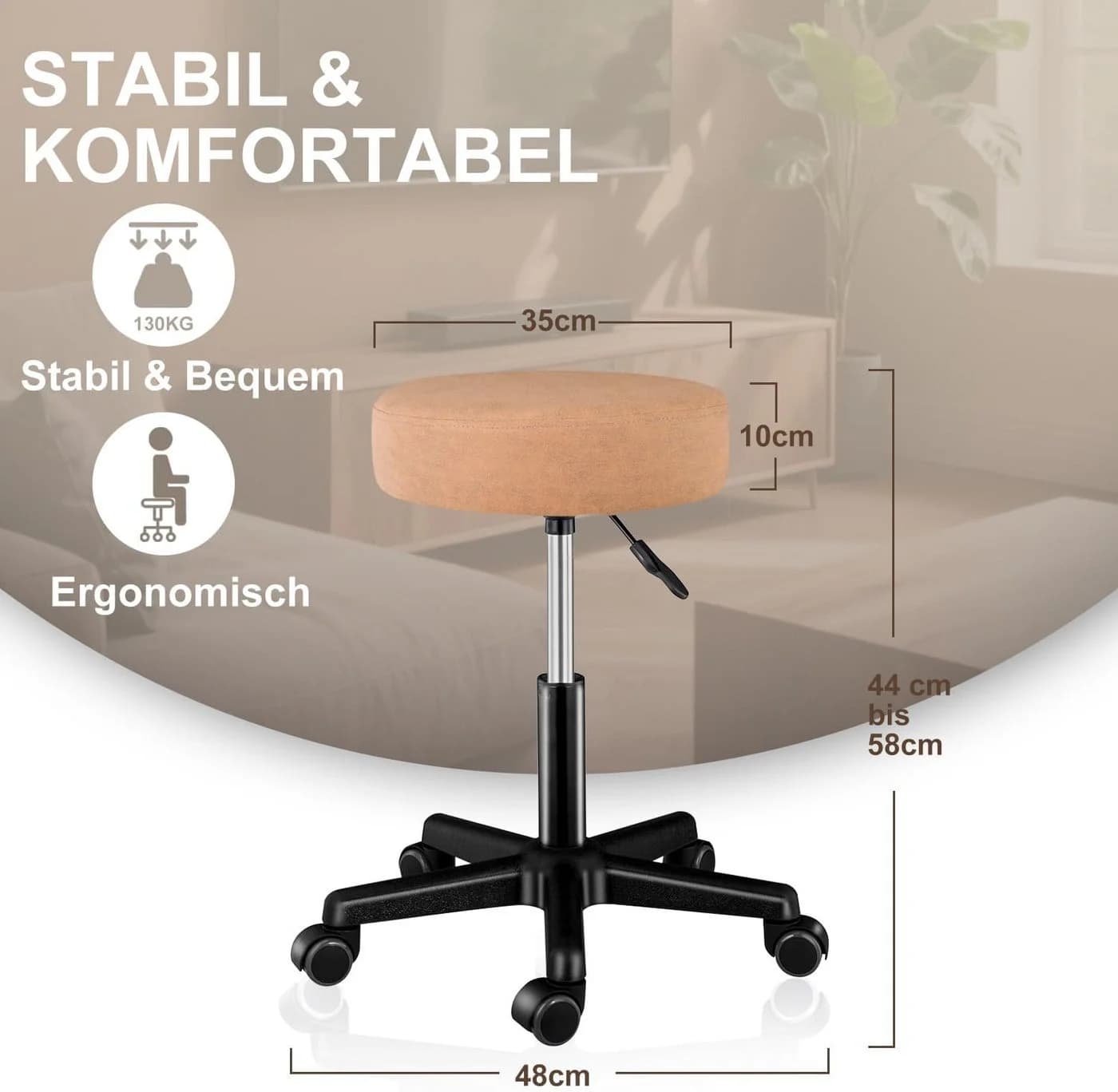 Zedelmaier Drehhocker Orange Kunstleder höhenverstellbar - Bild 4