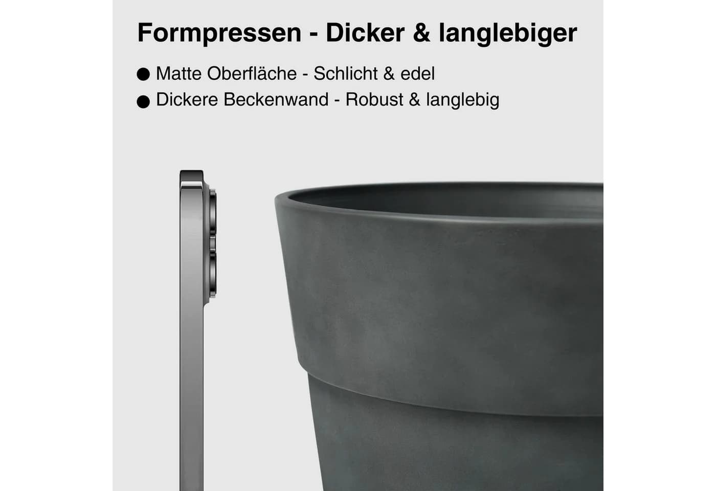 Zedelmaier Blumentopf 2er-Set - Hochwertiger Kunststoff - Bild 3