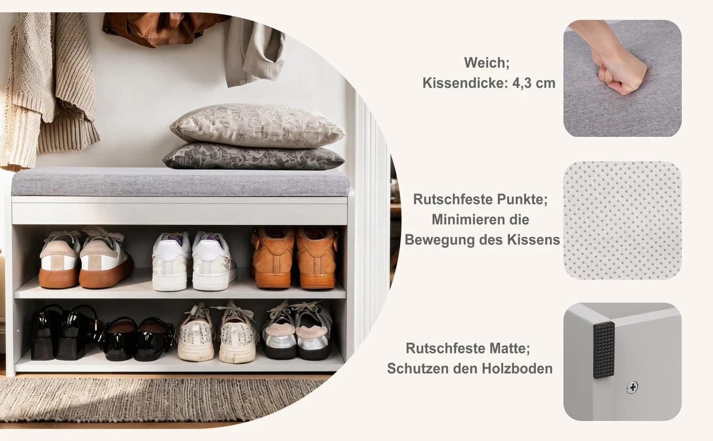 Zedelmaier Schuhbank mit Sitzbank Holz - Bild 3