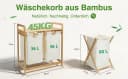 Zedelmaier Wäschekorb Bambus mit Fächern Beige Bild 1