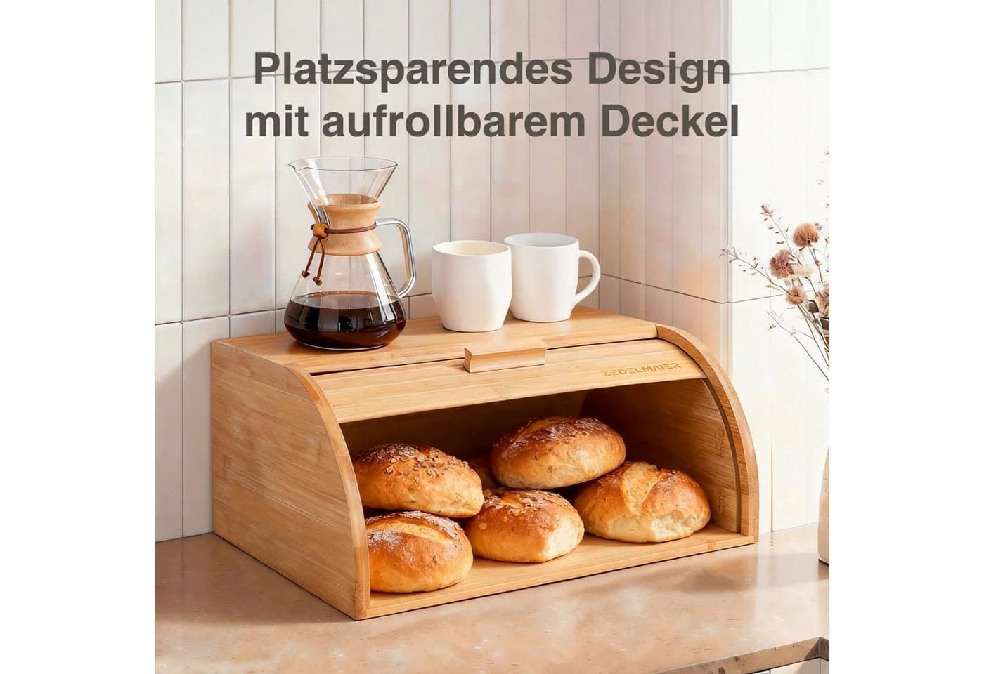 Zedelmaier Brotkasten Bambus mit Rolldeckel - Bild 5
