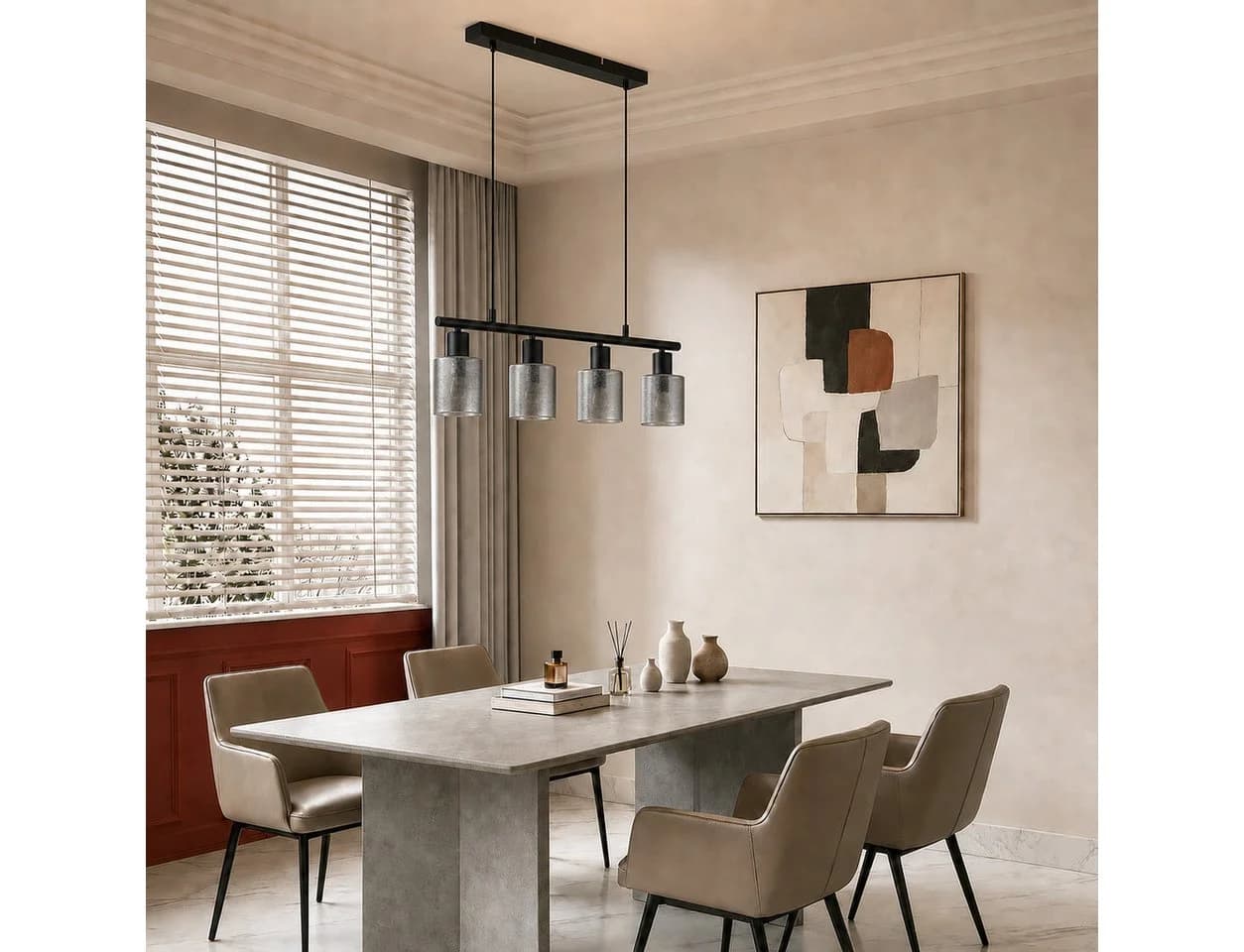 Zedelmaier Pendelleuchte 4-flammig Rauchglas Industrial-Look - Bild 5